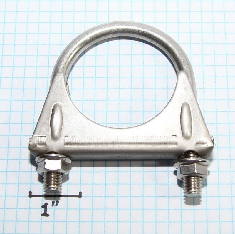 eLifecenter Heavy Duty 2.125" (2 1/8 Inch）Exhaust Tail Pipe Stainless Steel Saddle Style U-Bolt Muffer Clamps - Image 5
